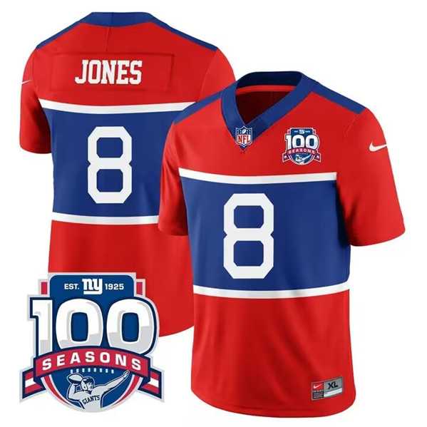 Men & Women & Youth New York Giants #8 Daniel Jones Century Red 100TH Season Commemorative Patch Limited Stitched Jersey,We sell and wholesale Men & Women & Youth New York Giants #8 Daniel Jones Century Red 100TH Season Commemorative Patch Limited Stitched Jersey on line form chian!